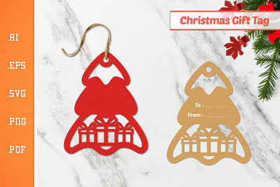 Christmas Tree Gift Tag - Paper Cut SVG 3 SVG Slim Studio 