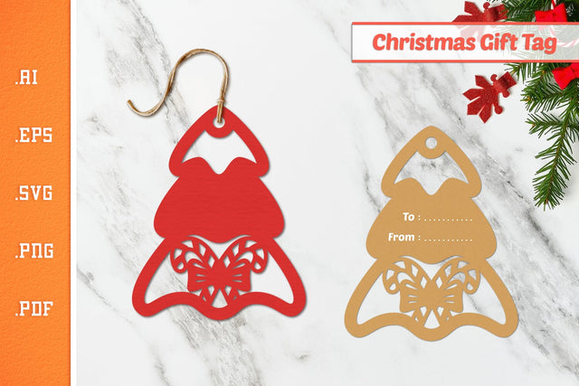 Christmas Tree Gift Tag - Paper Cut SVG 5 SVG Slim Studio 