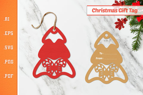 Christmas Tree Gift Tags Bundle - Paper Cut SVG SVG Slim Studio 