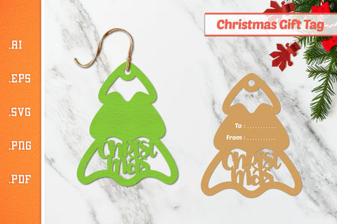 Christmas Tree Gift Tags Bundle - Paper Cut SVG SVG Slim Studio 