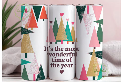 Christmas Tree Glitter 20oz Tumbler Wrap Sublimation PixelChick 