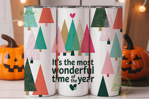 Christmas Tree Glitter 20oz Tumbler Wrap Sublimation PixelChick 
