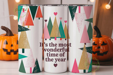 Christmas Tree Glitter 20oz Tumbler Wrap Sublimation PixelChick 