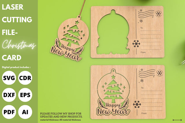 Christmas Tree Greeting Cards Ornament | paper cut | svg laser cut Glowforge SVG tofigh4lang 