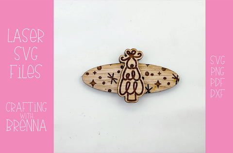 Christmas Tree Hair Clip Laser SVG File SVG Crafting With Brenna 