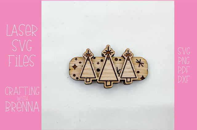 Christmas Tree Hair Clip Laser SVG File SVG Crafting With Brenna 