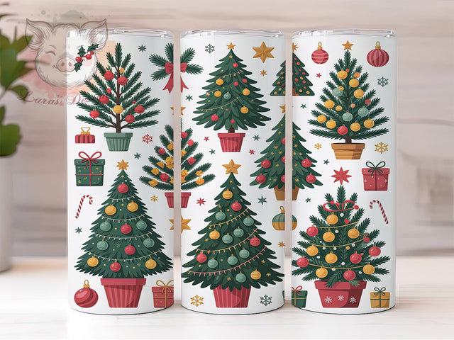 Christmas Tree Holiday Tumbler, Holiday Tree Sublimation Design, Festive Evergreen Art, 20oz Christmas Tumbler, Whimsical Holiday Mug, Elegant Tree Cup, Seasonal Christmas Wrap Sublimation Lara' s Designs 