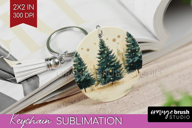 Christmas Tree Keychain PNG - Vintage Christmas Sublimation Sublimation OrangeBrushStudio 