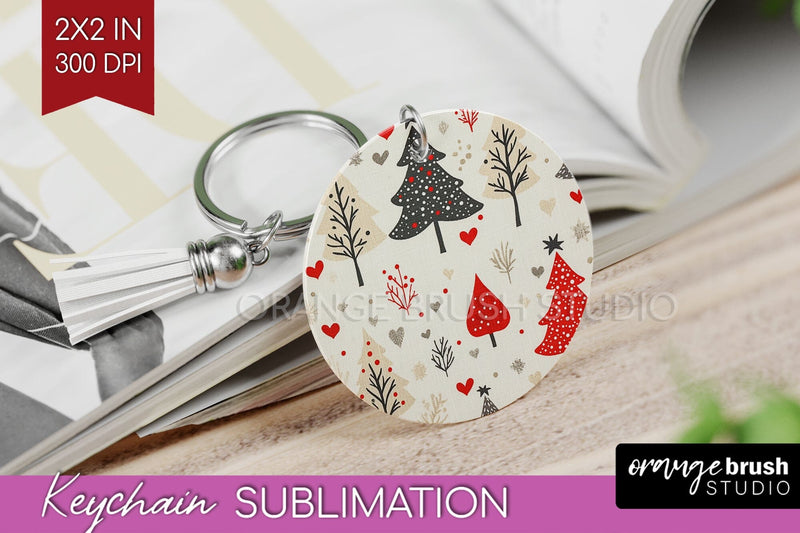 Christmas Tree Keychain PNG - Vintage Christmas Sublimation Sublimation OrangeBrushStudio 