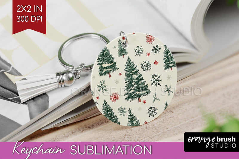 Christmas Tree Keychain PNG - Vintage Christmas Sublimation Sublimation OrangeBrushStudio 