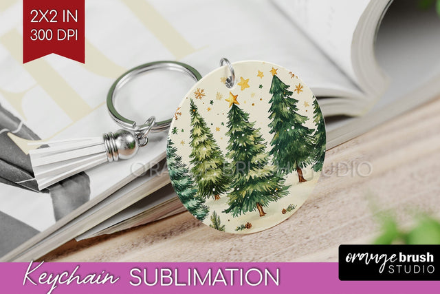Christmas Tree Keychain PNG - Vintage Christmas Sublimation Sublimation OrangeBrushStudio 