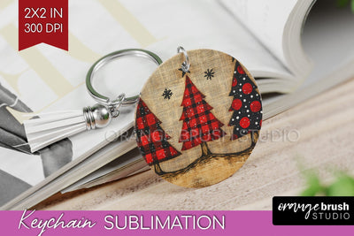 Christmas Tree Keychain PNG - Vintage Christmas Sublimation Sublimation OrangeBrushStudio 