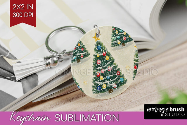 Christmas Tree Keychain PNG - Vintage Christmas Sublimation Sublimation OrangeBrushStudio 