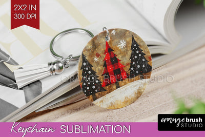 Christmas Tree Keychain PNG - Vintage Christmas Sublimation Sublimation OrangeBrushStudio 