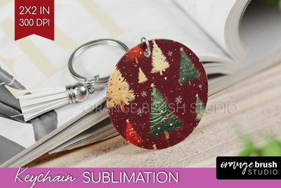 Christmas Tree Keychain PNG - Vintage Christmas Sublimation Sublimation OrangeBrushStudio 
