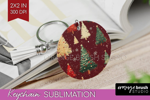 Christmas Tree Keychain PNG - Vintage Christmas Sublimation Sublimation OrangeBrushStudio 