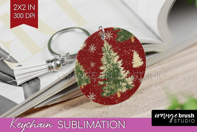 Christmas Tree Keychain PNG - Vintage Christmas Sublimation Sublimation OrangeBrushStudio 