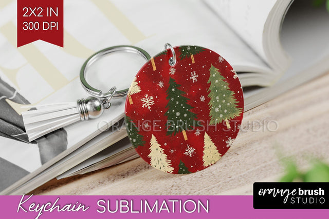 Christmas Tree Keychain PNG - Vintage Christmas Sublimation Sublimation OrangeBrushStudio 