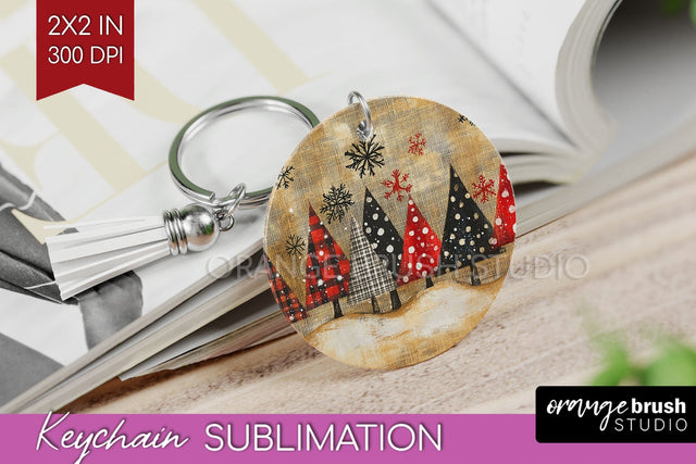 Christmas Tree Keychain PNG - Vintage Christmas Sublimation Sublimation OrangeBrushStudio 