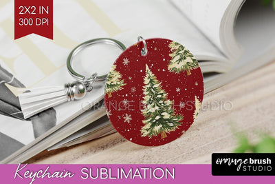 Christmas Tree Keychain PNG - Vintage Christmas Sublimation Sublimation OrangeBrushStudio 