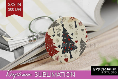 Christmas Tree Keychain PNG - Vintage Christmas Sublimation Sublimation OrangeBrushStudio 