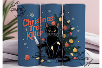 Christmas Tree Killer 20oz Tumbler Wrap Sublimation sassyprint 