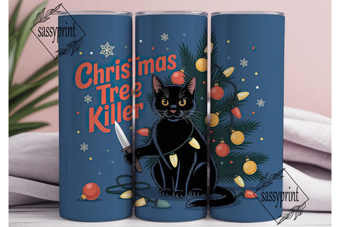Christmas Tree Killer 20oz Tumbler Wrap Sublimation sassyprint 