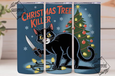 Christmas Tree Killer 20oz Tumbler Wrap Sublimation sassyprint 