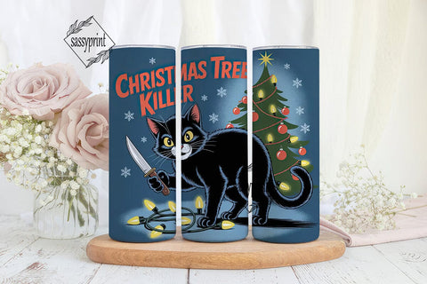 Christmas Tree Killer 20oz Tumbler Wrap Sublimation sassyprint 