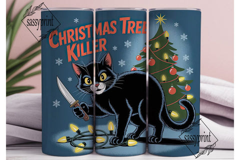Christmas Tree Killer 20oz Tumbler Wrap Sublimation sassyprint 