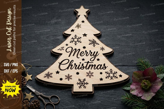 Christmas Tree laser Cut svg Cutting file , christmas tree svg, holiday tree svg design SVG Regulrcrative 