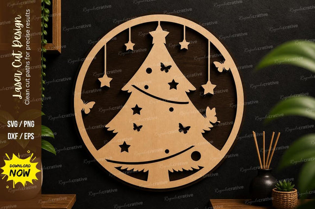 Christmas Tree Laser Cut Wall Ar SVG Regulrcrative 
