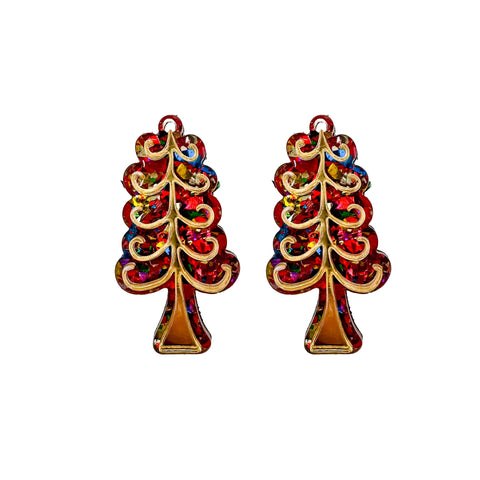 Christmas Tree Layered Earring Bundle Laser SVG File SVG Crafting With Brenna 
