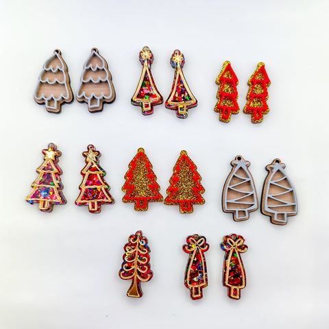 Christmas Tree Layered Earring Bundle Laser SVG File SVG Crafting With Brenna 