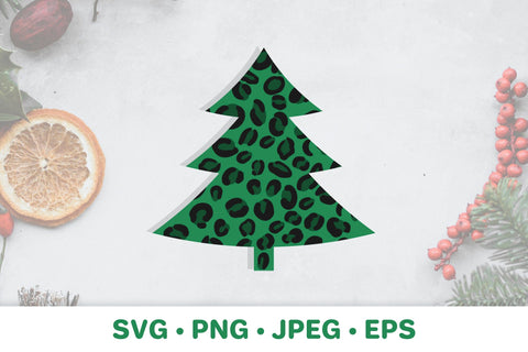 Christmas tree made of leopard pattern. SVG, sublimation SVG LaBelezoka 
