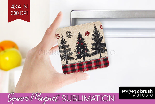 Christmas Tree Magnet Sublimation - Vintage Christmas Magnet Sublimation OrangeBrushStudio 