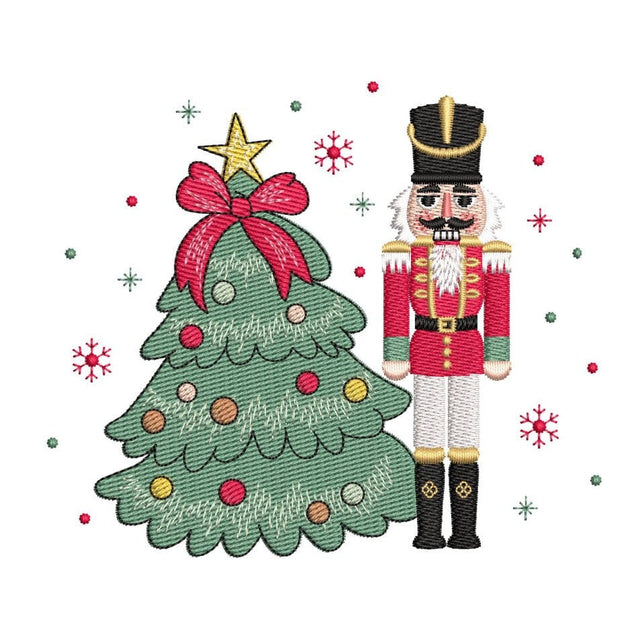 Christmas Tree Nutcracker Tin Soldiers Embroidery Design, 4 sizes, Instant Download Embroidery/Applique DESIGNS Nino Nadaraia 