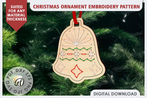 Christmas Tree Ornament Embroidery Pattern Laser Cut SVG Evgenyia Guschina 