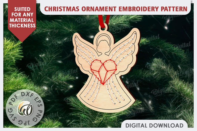 Christmas Tree Ornament Embroidery Pattern Laser Cut SVG Evgenyia Guschina 
