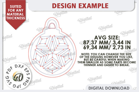 Christmas Tree Ornament Embroidery Pattern Laser Cut SVG Evgenyia Guschina 