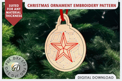 Christmas Tree Ornament Embroidery Pattern Laser Cut SVG Evgenyia Guschina 