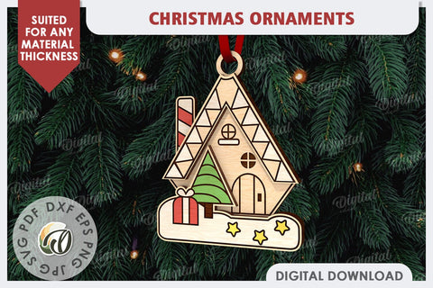 Christmas Tree Ornament Laser Cut. Christmas Tree Decor SVG SVG Evgenyia Guschina 