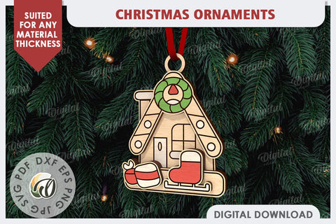 Christmas Tree Ornament Laser Cut. Christmas Tree Decor SVG SVG Evgenyia Guschina 