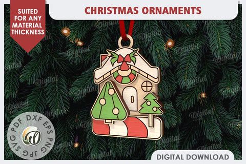 Christmas Tree Ornament Laser Cut. Christmas Tree Decor SVG SVG Evgenyia Guschina 