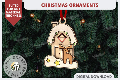 Christmas Tree Ornament Laser Cut. Christmas Tree Decor SVG SVG Evgenyia Guschina 