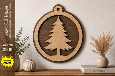 Christmas Tree Ornament laser Cut svg Cutting file SVG Regulrcrative 