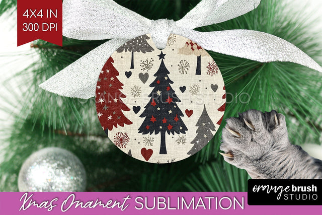 Christmas Tree Ornament PNG - Vintage Christmas Sublimation Sublimation OrangeBrushStudio 