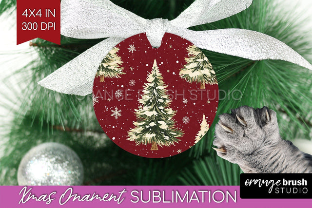 Christmas Tree Ornament PNG - Vintage Christmas Sublimation Sublimation OrangeBrushStudio 