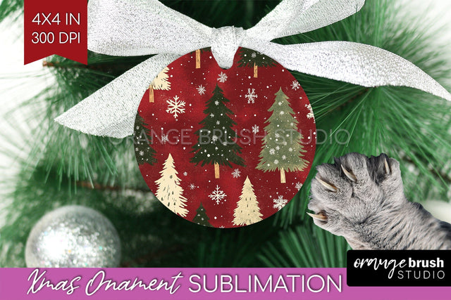 Christmas Tree Ornament PNG - Vintage Christmas Sublimation Sublimation OrangeBrushStudio 