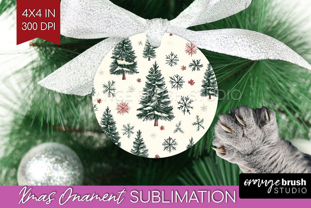 Christmas Tree Ornament PNG - Vintage Christmas Sublimation Sublimation OrangeBrushStudio 